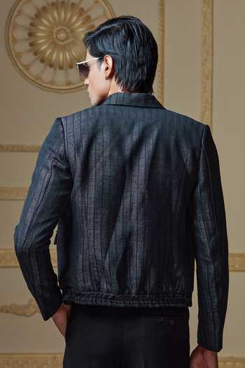 Sven Suits Striped Pattern Bomber Jacket & Pant Set 
