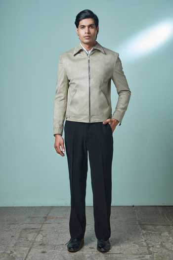 Sven Suits Beige Bomber Jacket & Pant Set