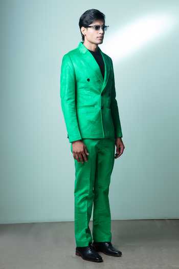 Buy Sven Suits Green Corduroy Double-breasted Suit And Pant Set Online at Aza Fashions Buy_Sven Suits_Green Corduroy Double-breasted Suit And Pant Set _Online_at_Aza_Fashions