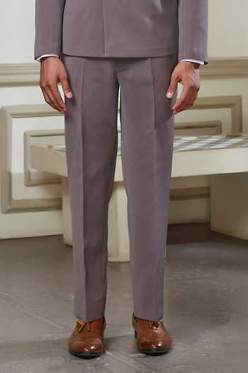 Sven Suits_Purple Polyester Double-breasted Suit And Pant Set _Online_at_Aza_Fashions