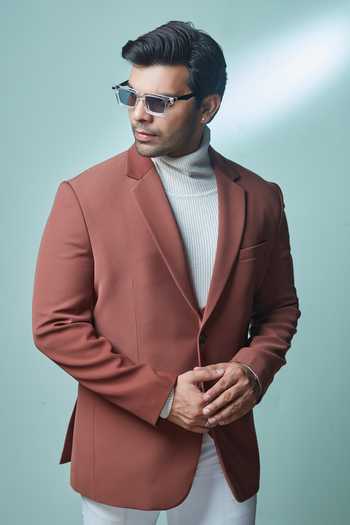 Buy Sven Suits Brown Polyester Notch Lapel Suit And Pant Set Online at Aza Fashions Buy_Sven Suits_Brown Polyester Notch Lapel Suit And Pant Set _Online_at_Aza_Fashions