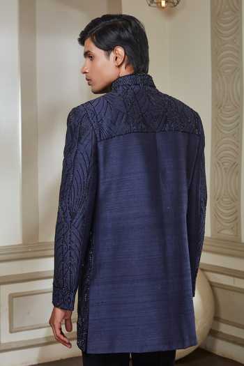 Sven Suits Embroidered Raw Silk Kurta & Pant Set 