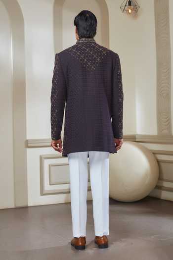 Sven Suits Threadwork Embroidered Sherwani & Pant Set 