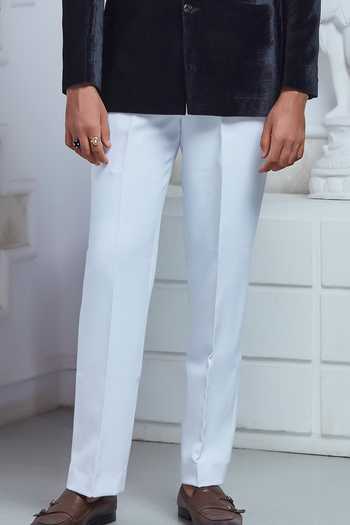 Sven Suits Black Velvet Bandhgala And Pant Set Online at Aza Fashions Sven Suits_Black Velvet Bandhgala And Pant Set _Online_at_Aza_Fashions