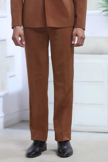 Sven Suits Brown Polyester Cutdana Embroidered Bandhgala And Pant Set Online at Aza Fashions Sven Suits_Brown Polyester Cutdana Embroidered Bandhgala And Pant Set _Online_at_Aza_Fashions