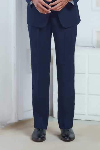 Sven Suits_Blue Polyester Embellished Suit Set _Online_at_Aza_Fashions