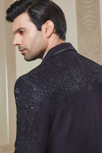 Shop Sven Suits Purple Polyester Embroidered Suit Set Online at Aza Fashions Shop_Sven Suits_Purple Polyester Embroidered Suit Set _Online_at_Aza_Fashions