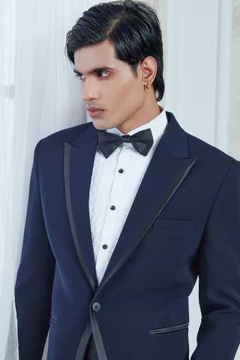 Sven Suits Blue Polyester Suit Set at Aza Fashions Sven Suits_Blue Polyester Suit Set _at_Aza_Fashions
