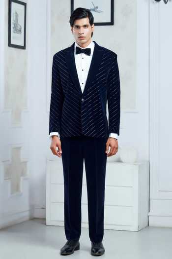 Sven Suits Embroidered Velvet Tuxedo Set 
