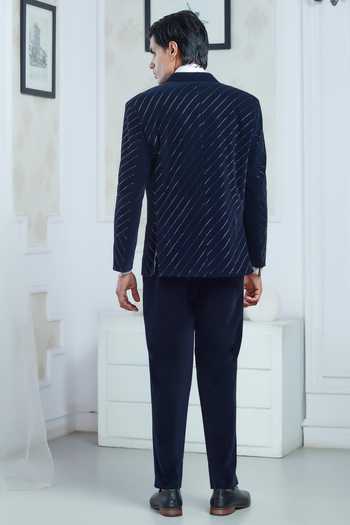 Sven Suits Embroidered Velvet Tuxedo Set 