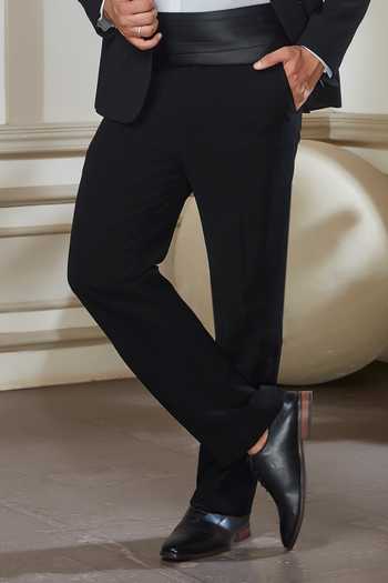 Sven Suits_Black Polyester Embroidered Tuxedo Set _Online_at_Aza_Fashions