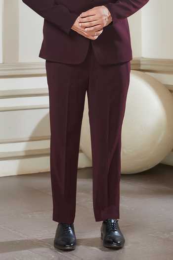 Buy Sven Suits Wine Polyester Shawl Lapel Tuxedo Set Online at Aza Fashions Buy_Sven Suits_Wine Polyester Shawl Lapel Tuxedo Set _Online_at_Aza_Fashions