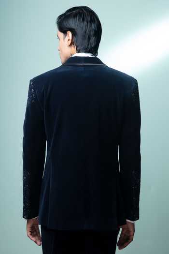Sven Suits Cutdana Embroidered Velvet Suit Set 
