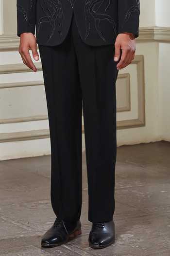 Shop Sven Suits Black Polyester Cutdana Work Tuxedo Set Online at Aza Fashions Shop_Sven Suits_Black Polyester Cutdana Work Tuxedo Set _Online_at_Aza_Fashions