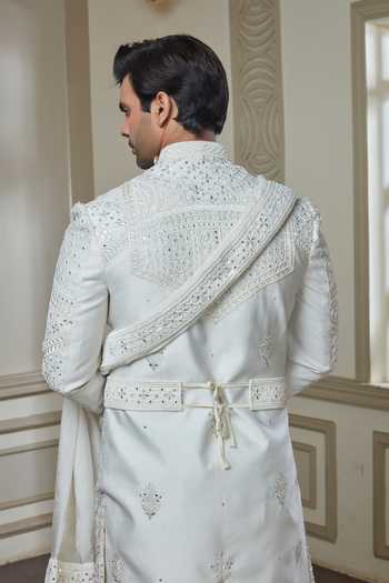Sven Suits Mirror Work Sherwani Pant Set 