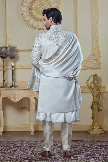 Sven Suits Threadwork Silk Sherwani Set 