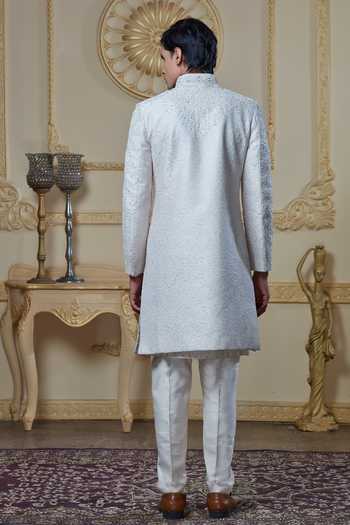 Sven Suits Embroidered Silk Sherwani Set 