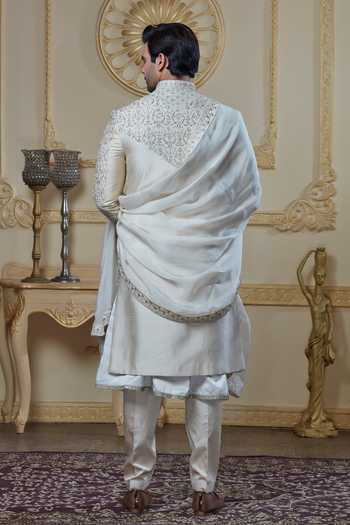 Sven Suits Zardozi Embroidered Achkan Set 