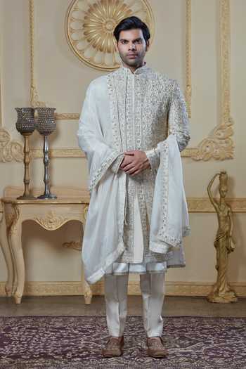 Sven Suits Zardozi Embroidered Achkan Set 