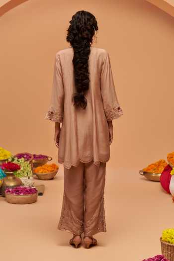 Hirika & Dhruti Hand Embroidered Cotton Silk Kurta Set 