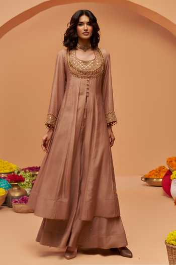 Hirika & Dhruti Embroidered Anarkali Sharara Set 