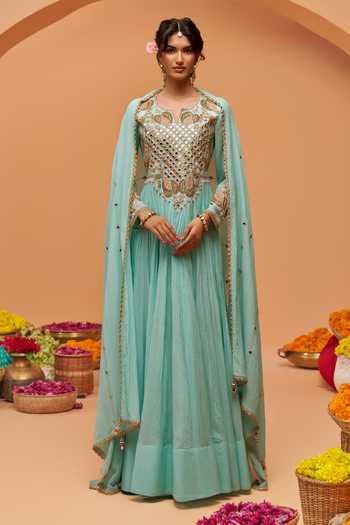 Hirika & Dhruti Hand Embroidered Anarkali With Dupatta 