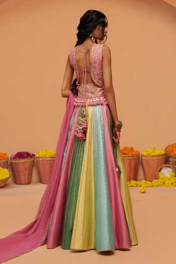 Hirika & Dhruti Embroidered Blouse & Skirt Set 