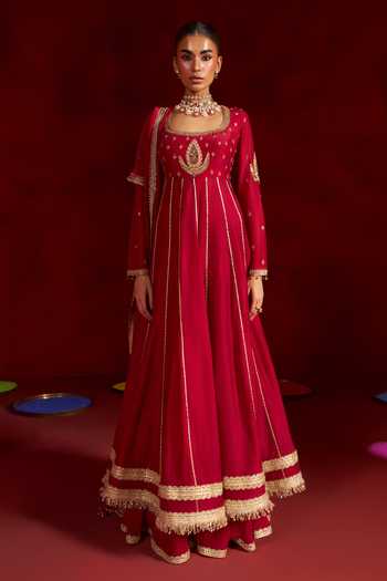 Hirika & Dhruti Embroidered Anarkali Sharara Set 