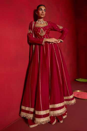 Hirika & Dhruti Embroidered Anarkali Sharara Set 