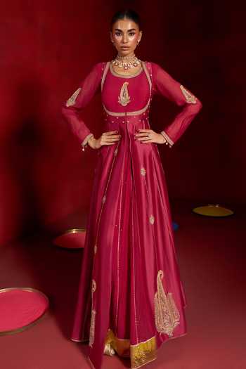 Hirika & Dhruti Embroidered Anarkali & Jacket Set 