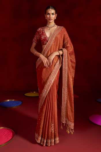 Hirika & Dhruti Hand Embroidered Saree With Blouse 