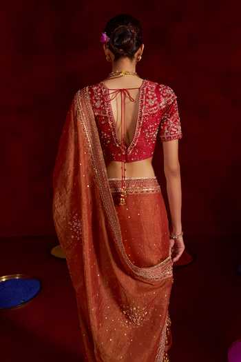 Hirika & Dhruti Hand Embroidered Saree With Blouse 