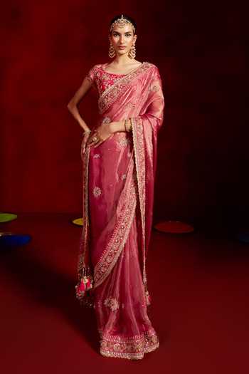 Hirika & Dhruti Hand Embroidered Saree With Blouse 