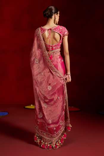 Hirika & Dhruti Hand Embroidered Saree With Blouse 