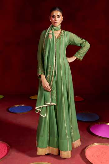 Hirika & Dhruti Embroidered Anarkali & Dupatta Set 