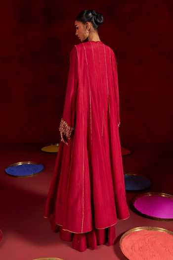 Hirika & Dhruti Hand Embroidered Anarkali Sharara Set 