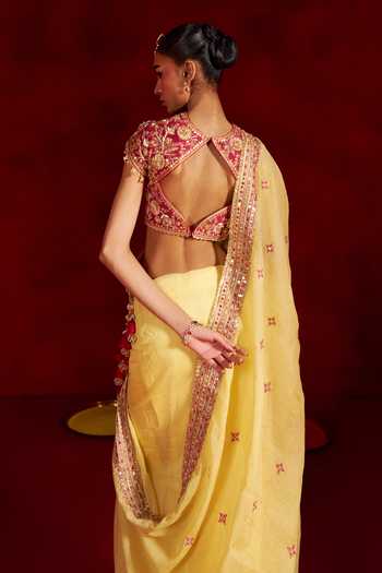 Hirika & Dhruti Embroidered Saree With Blouse 