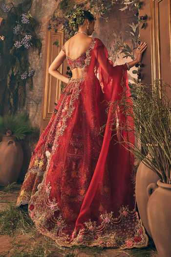 Label Ankush Jain Story Telling Embroidered Bridal Lehenga Set 
