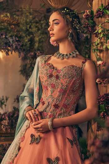 Buy Label Ankush Jain Pink Organza, Tissue Sweetheart Middle Story Telling Embroidered Lehenga Set Online at Aza Fashions Buy_Label Ankush Jain_Pink Organza, Tissue Sweetheart Middle Story Telling Embroidered Lehenga Set _Online_at_Aza_Fashions