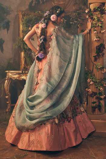 Label Ankush Jain Middle Story Telling Embroidered Lehenga Set 