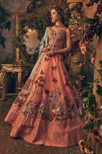 Label Ankush Jain Middle Story Telling Embroidered Lehenga Set 