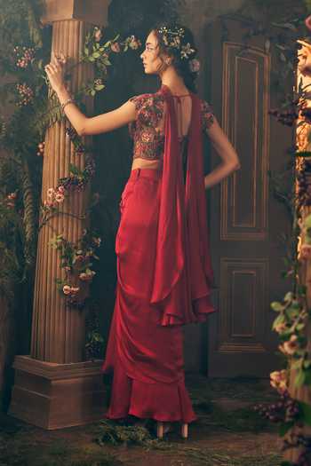 Label Ankush Jain Sarong Skirt Set With Choker Dupatta 