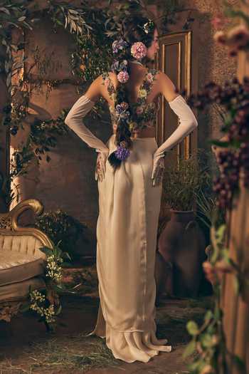 Label Ankush Jain Floral Long Corset Blouse Skirt Set 