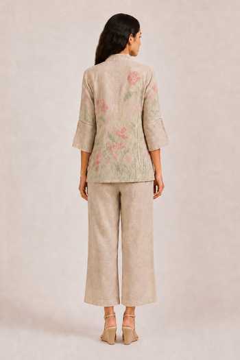 Kaveri Criss Cross Lane Tree Floral Motif Top & Pant Set