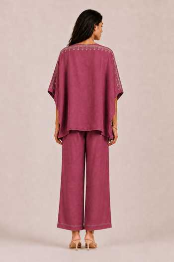 Kaveri Drops Of Gold Roomal Floral Print Top With Pant 
