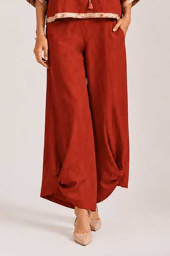 Kaveri Orange Linen Mandarin Collar Tube Hip Hop Top And Pant Set Online at Aza Fashions Kaveri_Orange Linen Mandarin Collar Tube Hip Hop Top And Pant Set _Online_at_Aza_Fashions