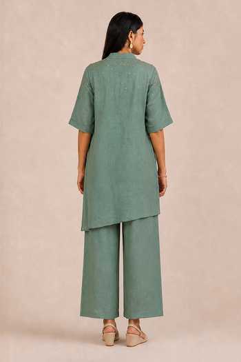 Kaveri Rhinestone Opus Embellished Top & Pant Set 