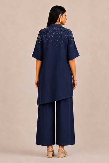 Kaveri Rhinestone Opus Embellished Top & Pant Set 