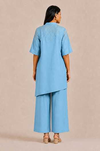 Kaveri Rhinestone Opus Asymmetric Top & Pant Set