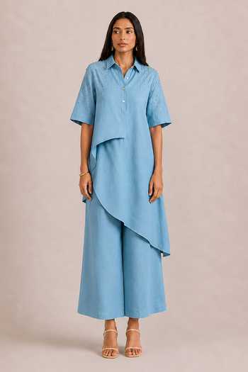 Kaveri Rhinestone Opus Asymmetric Top & Pant Set